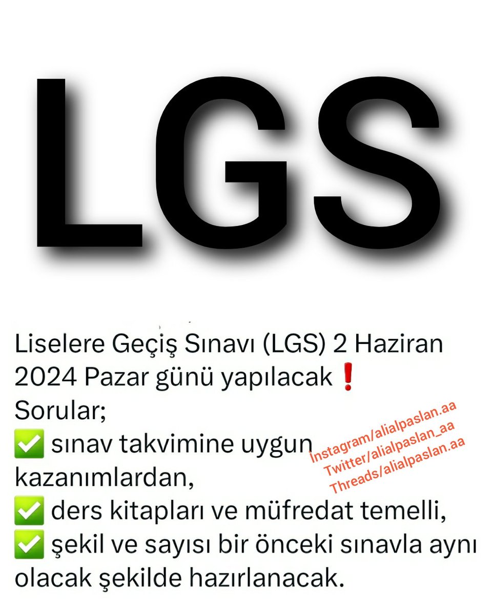 🗓2024 LGS!

#lgs #lgs24 #lgs2024 #2024lgs #lgstayfa #lgshazırlık #8sınıf #lgsmatematik #lgstürkçe #öğretmen