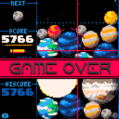 GreatBitBlog's tweet photo. Getting higher scores in Cosmic Collapse. Though this Game Over was kinda mean as I tried to use the gun right before I got it, I need to shoot faster! lol! #CosmicCollapse @johanpeitz https://t.co/XHx4BKKFNY