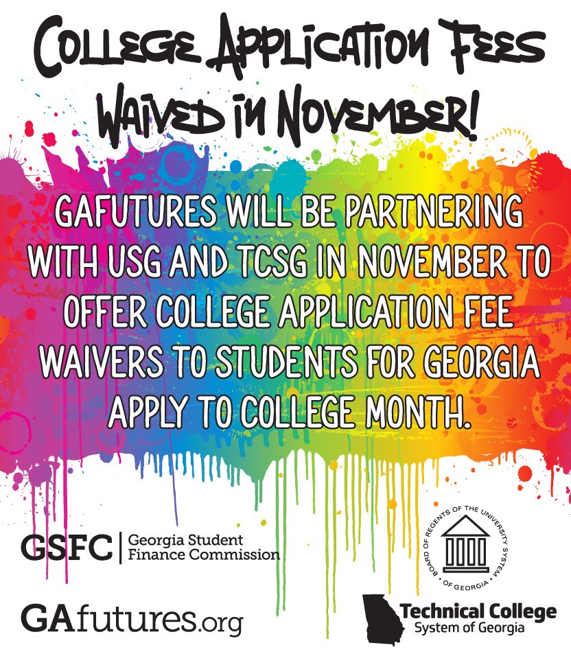 Exciting news! GAfutures is proud to partner with USG and TCSG for Georgia Apply to College Month. Take advantage of this incredible opportunity to waive your college application fees and take the first step towards your future! gafutures.org/college-planni…