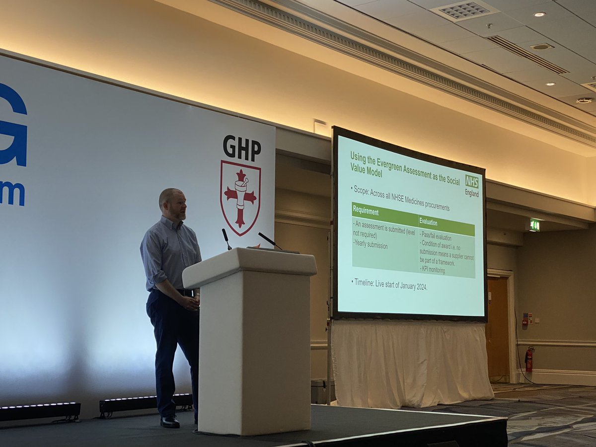 MedsProcurement's tweet photo. Chris McAleer presenting at #PDIG Autumn Symposium on Net Zero. The most important side for Suppliers on Evergreening. #PDIG @MedsProcurement @GHPPharmacy https://t.co/KDkiqoVyfO