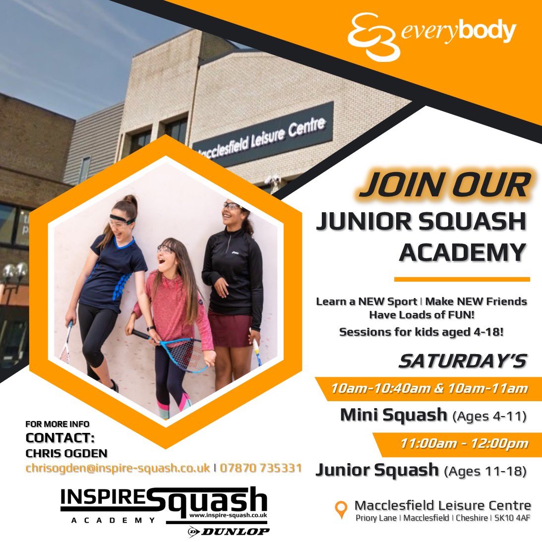 Inspire Squash (@inspiresquash) on Twitter photo 3️⃣ Clubs
1️⃣5️⃣ Sessions
1️⃣ Sport
Join our Junior #Squash Academy & #BEINSPIRED to learn a new Sport, make new friends & grow in confidence as skills develop! 🤩
ℹ️ Get in touch with our Head Coach for more info!
👤 Chris Ogden
📧 chrisogden@inspire-squash.co.uk
📱 07870735331 3️⃣ Clubs
1️⃣5️⃣ Sessions
1️⃣ Sport
Join our Junior #Squash Academy & #BEINSPIRED to learn a new Sport, make new friends & grow in confidence as skills develop! 🤩
ℹ️ Get in touch with our Head Coach for more info!
👤 Chris Ogden
📧 chrisogden@inspire-squash.co.uk
📱 07870735331