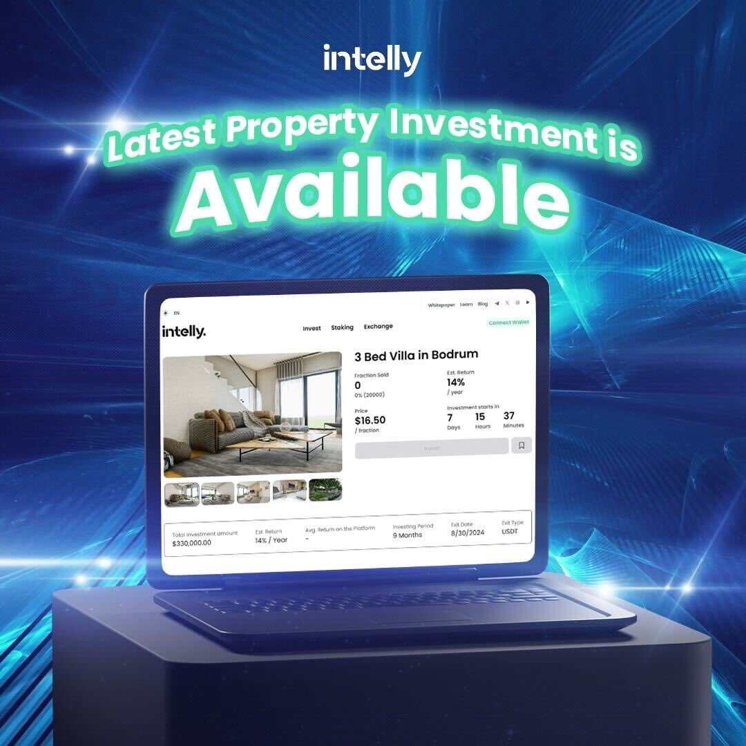 intelly_tech's tweet photo. β¨ Just Launched!
Explore our newest property investment opportunity and unlock the potential for substantial returns. Details await you β take the first step towards your investment journey now!
Check it out π https://t.co/20m7waLh3D
#Intelly #INTL #investment https://t.co/30aoga3cgf