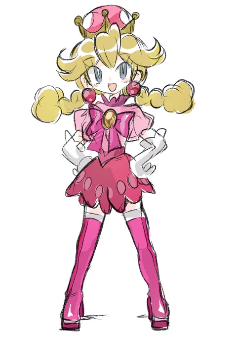 #キノピーチ #Toadette #らくがき  #イラスト  #superMario #マリオカート #Peachette 