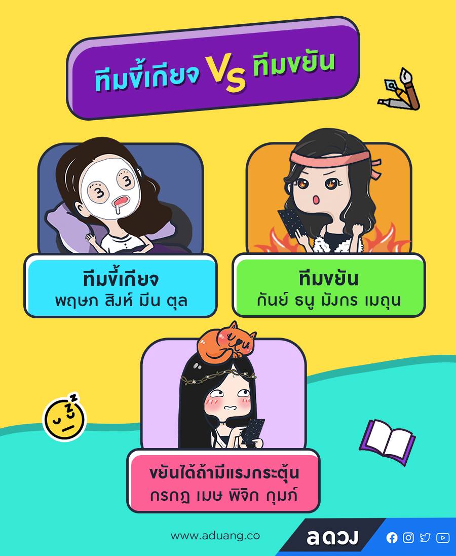 เช็กตัวเองด่วนๆ ว่าเราเป็นพวกขยันสุดๆ หรือ ทีมคนขี้เกียจ2023 ไว้ทำพรุ่งนี้ได้มั้ย จะนอนนนนน!!!

.

#aดวง #ดูดวง #12ราศี