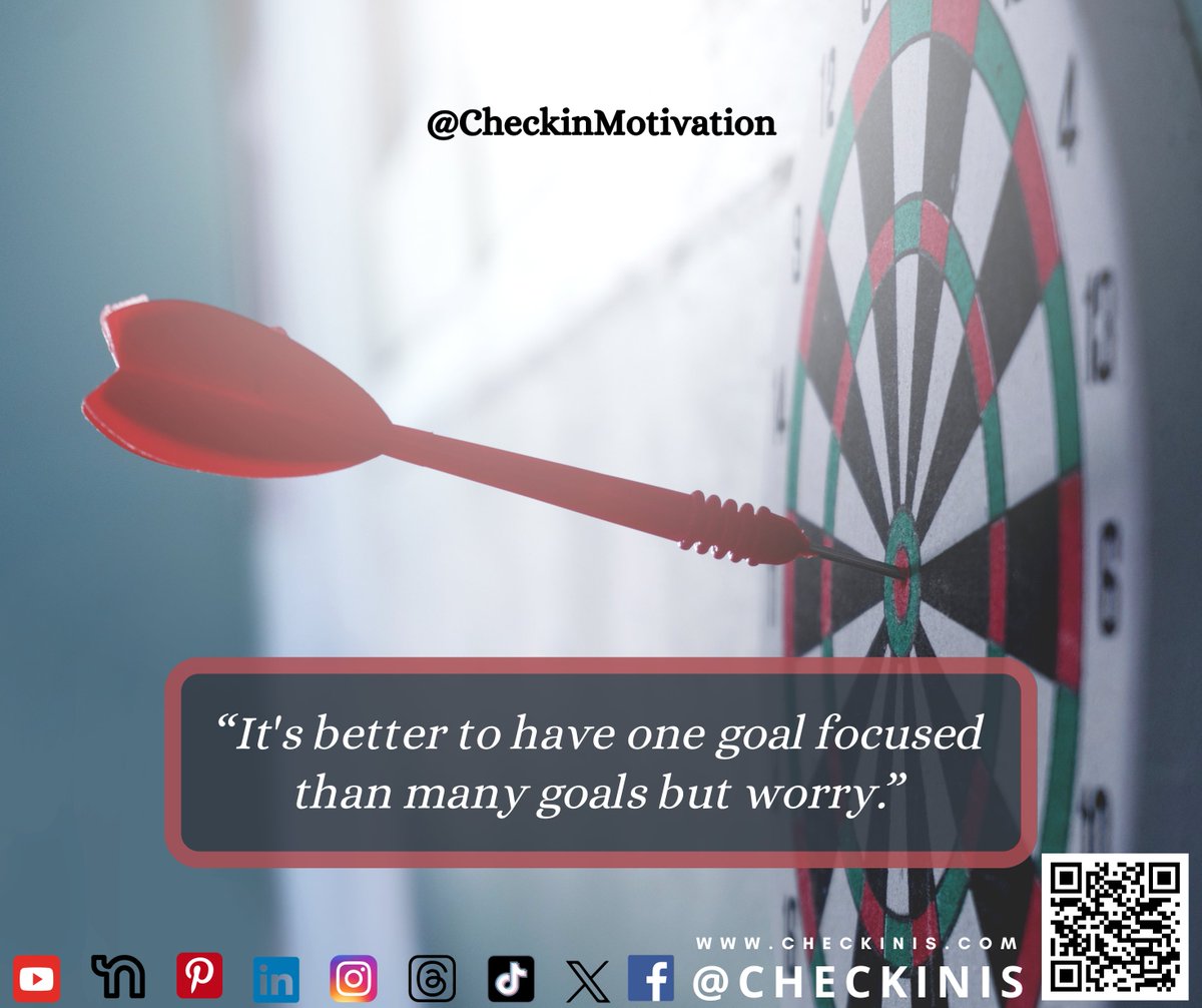 checkinis's tweet photo. “It's better to have one goal focused than many goals but worry.”#MotivationSession #CheckinMotivation #Ep_1  #motivational #motivation #motivationalquotes #quotes #inspiration #success #inspirationalquotes #mindset #positivity #love #goals #inspirational #inspire #quoteoftheday https://t.co/0Wc21iHSns