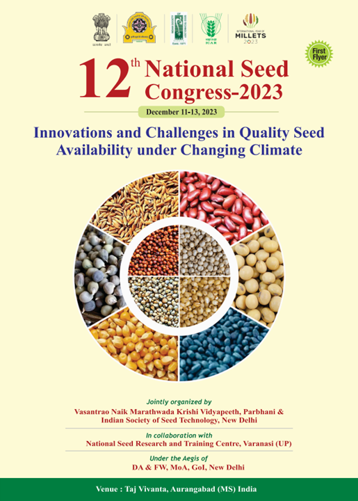 AgriExperts's tweet photo. 12th National Seed Congress -2023 on “Innovation and Challenges in Quality Seed Availability under Changing Climate during December 11-13, 2023
More details: https://t.co/QyFCXzx685
#Qualityseed #ClimateChange #NSC #FPOs #SeedNet
#NSAI @NSAIndia https://t.co/3BfigH1nGv