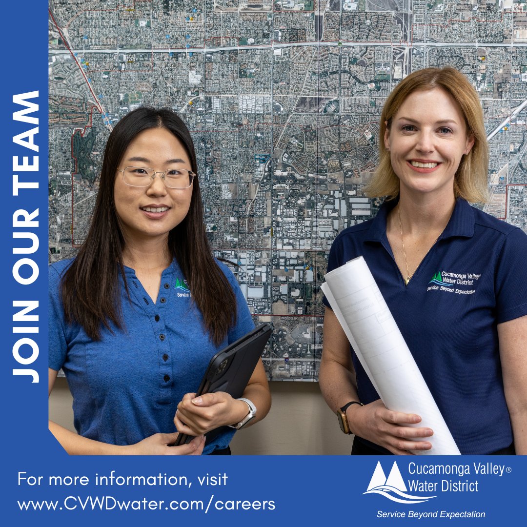 cvwdwater's tweet photo. Now Hiring!💼
CVWD is currently accepting applications for a Senior Associate Engineer.
➡Don’t miss out on this great opportunity!
📲 To learn more about this recruitment and apply, visit: https://t.co/WMeCMyIrxQ
#CVWDwater #CareersInWater https://t.co/qOcTVwjAEO