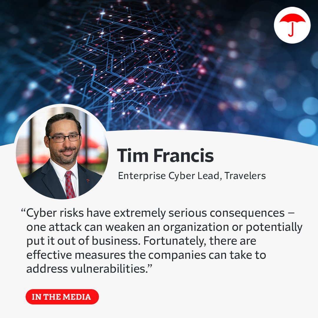 🔒 #Cyber threats continue to rank among the top three business concerns for decision makers at companies of all sizes, according to the 2023 Travelers Risk Index. Check out more findings in this @newsreinsurance article: travl.rs/3FMCDEg #CybersecurityAwarenessMonth
