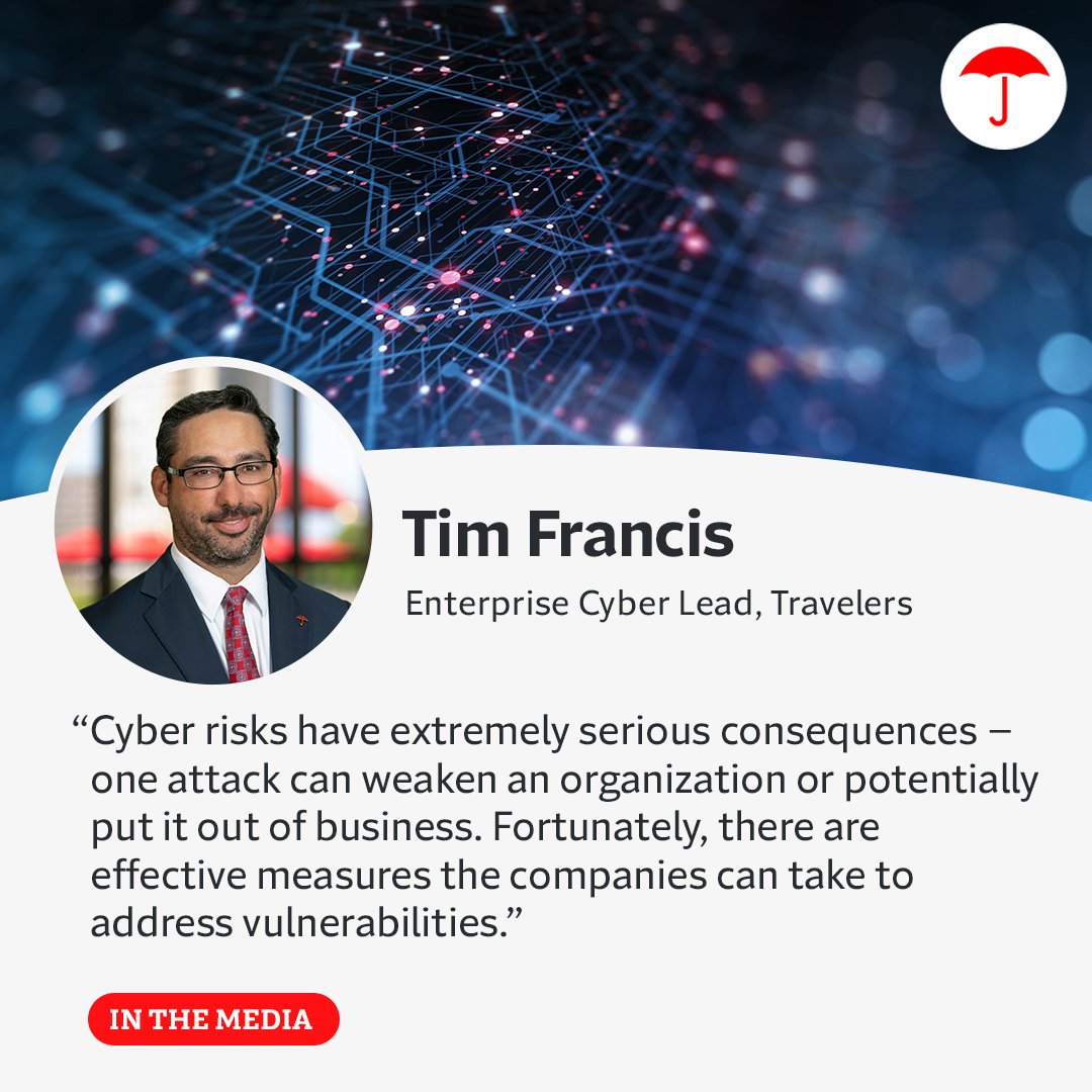 🔒 #Cyber threats continue to rank among the top three business concerns for decision makers at companies of all sizes, according to the 2023 Travelers Risk Index. 

Check out more findings in this @newsreinsurance article: travl.rs/3FMCDEg #CybersecurityAwarenessMonth