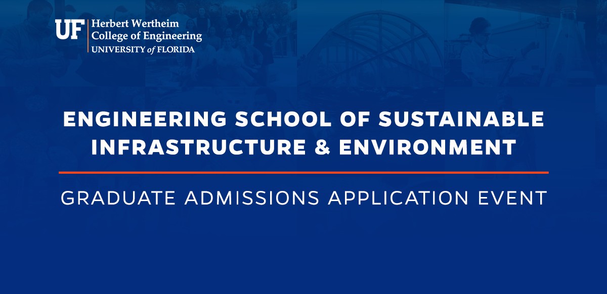 Join us on Nov. 8 at noon for an information session to learn how to apply to our graduate program.

We will discuss the application process and answer any questions you may have. Get started today and receive in-person assistance: eventbrite.com/e/uf-essie-gra….