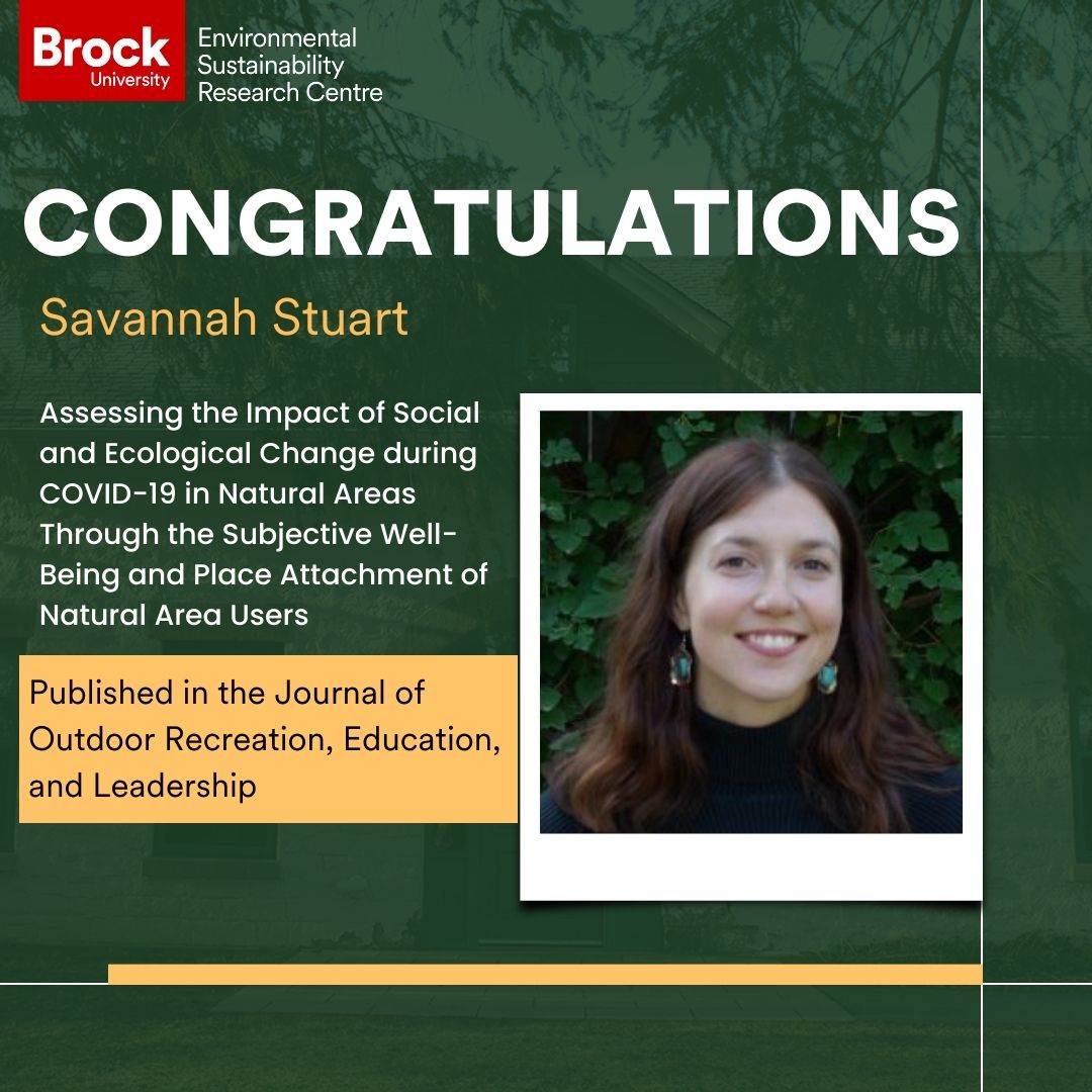 BrockUESRC's tweet photo. Congratulations to SSAS alumna Savannah Stuart, who recently published an article in the Journal of Outdoor Education, Recreation, and Leadership!

This article is from Savannah's thesis work, which she successfully defended in August 2022.

Congratulations, Savannah! 🎉 https://t.co/TyI1bJ1i4H