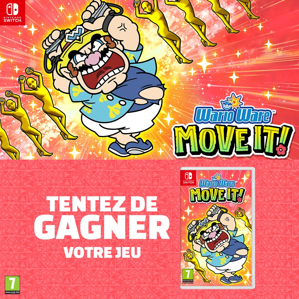 WarioWare Move It! sort ce vendredi sur Nintendo Switch ! Et à l'occasion, on vous fait gagner votre jeu 😏
⁣⁣
Pour participer :⁣⁣
🤪 Like⁣, RT &amp; Follow <a href="/Micromania_Fr/">Micromania-Zing</a>⁣
🤪 Mentionne en réponse un ami avec #MicromaniaWarioWare
⁣⁣⁣
Tirage au sort dans 7 jours !