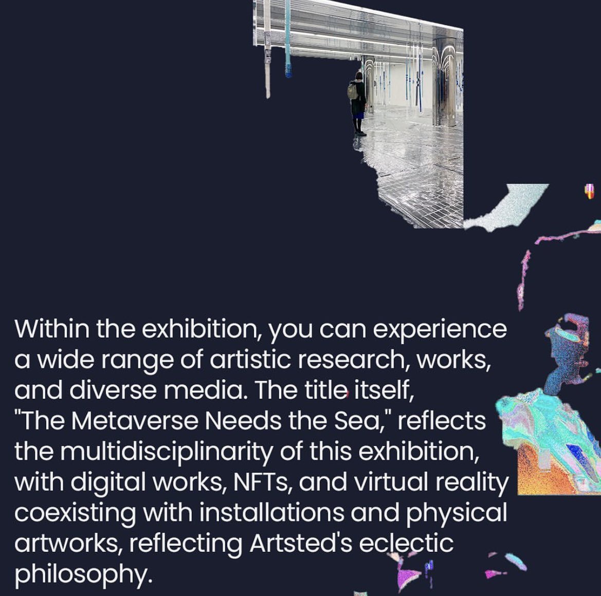 🌊‘Metaverse needs the sea’ is not just an exhibition, it’s an emotion, a feeling 

➡️ Swipe to dive deeper into the experience 

📍 EX FORNACE GOLA, MILANO 
📅 8-14th Nov