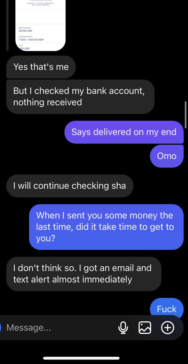 akanji_tomiwa's tweet photo. If them tell me sey person fit do me like this, I for no believe. 

From the chat, you can tell I didn’t believe him but I just didn’t want to take a chance with that amount of money. https://t.co/YYO1Q6DCGi