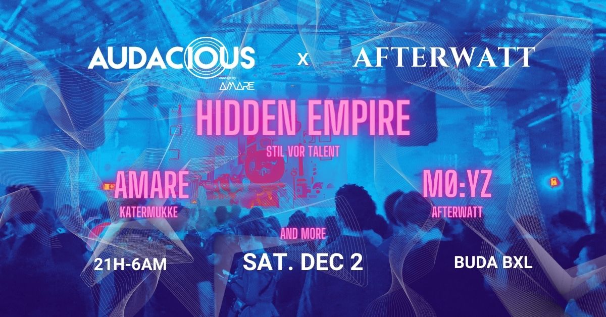 Can't wait for Dec. 2nd - #hiddenempire coming back to #brussels ! #amaretecho #agendabrussels #melodictechno #progressivehouse eventbrite.com/e/audacious-x-…