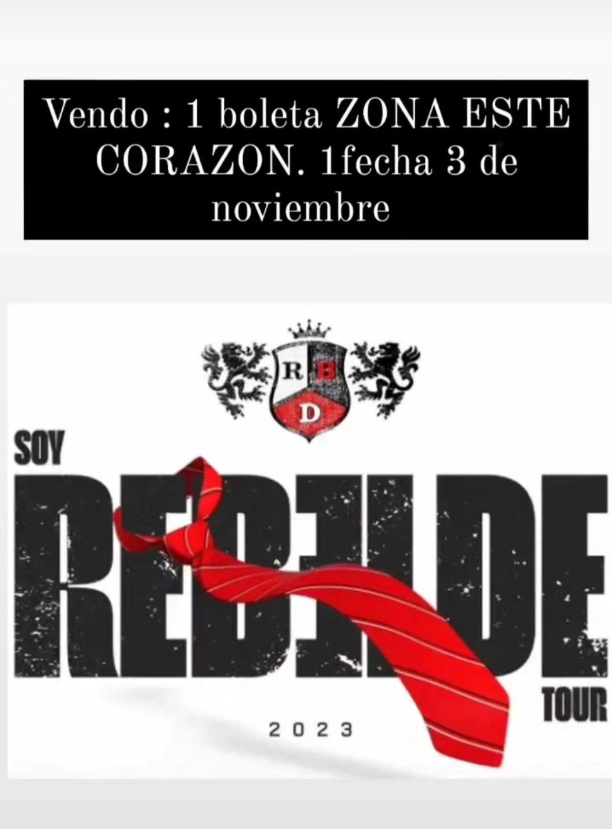 AleeRuaa's tweet photo. Vendo boleta ZONA ESTE CORAZON, primera fecha 3 de noviembre. https://t.co/dyltTG98oh