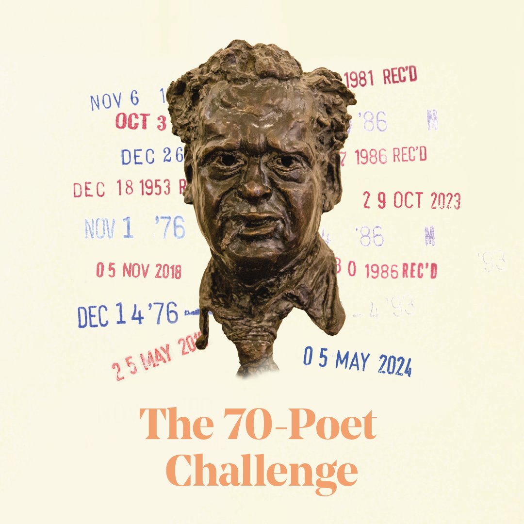 Looking to discover new poets?

To mark our 70th birthday, we have launched our 70-Poet Challenge, an invitation to find 70 poets 'new' to you, and tell us about your favourites!

Ends Sun 5 May 2024.

More info + booklets at the library desk or online: nationalpoetrylibrary.org.uk/news-stories/7…
