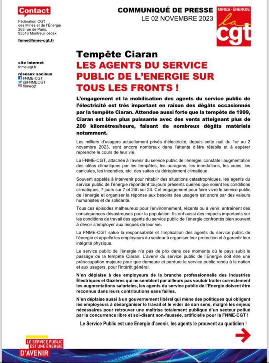 Tempête #Ciaran👇 

👏Vive le service public