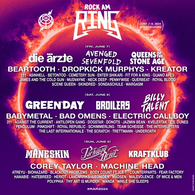 Rock am Ring announce 2025 lineup featuring Underoath, Counterparts