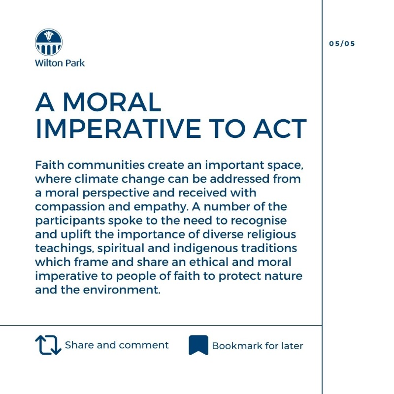 WiltonPark's tweet photo. 💬 'There was a need to redefine leadership as the leadership of listening'

🖊️ Swipe for key points from our dialogue on increasing collaboration between women leading on climate action in faith &amp; secular contexts.  ➡️

🔗 https://t.co/uNy06DOqqU