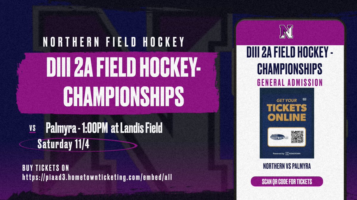 NHSpbears's tweet photo. Saturday 11/4 at 1:00PM, our #3 Field Hockey team will be taking on  #1 Palmyra in the PIAA DIII 2A Championships! This game will be played at Landis Field

No tickets will be sold at the gate. Purchase tickets at https://t.co/OL0xJWUUct https://t.co/yqlHhv5rnC