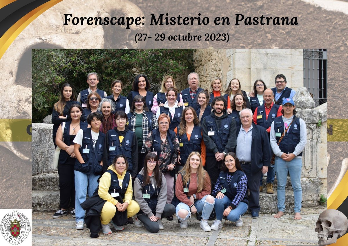 LAOF_EML's tweet photo. 🎉Muchas gracias por participar en la 1ª edición FORENSCAPE: Misterio en Pastrana 💀🔪🧐. Nos llevamos en el recuerdo un fin de semana muy divertido y lleno de aprendizaje! Nos vemos muy pronto! Continuará..... @laof_eml @uni.complutense #FORENSCAPE #forensicscience https://t.co/8Woza3Jinz