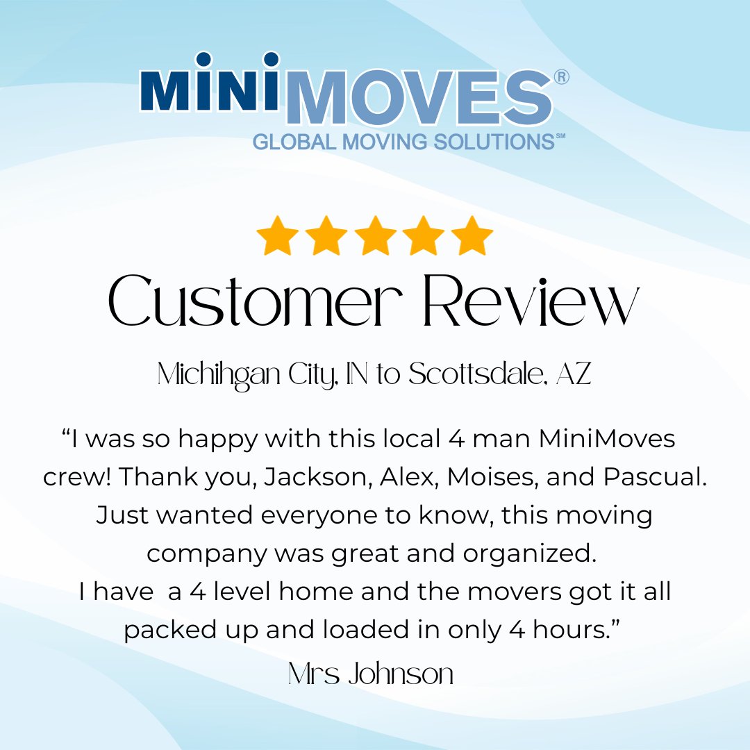 minimovess's tweet image. We love hearing about our local Chicago moving team! Thanks for sharing your story, Mrs. Johnson! #localmover #statetostatemove #chicagomover