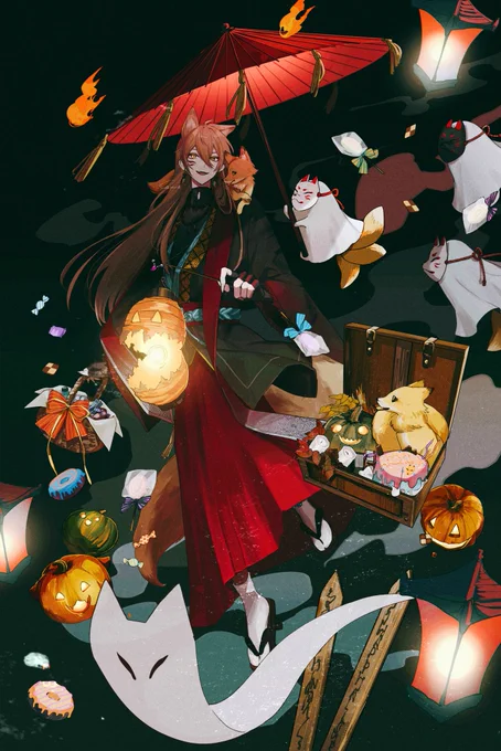 百狐夜行  #絵ガク