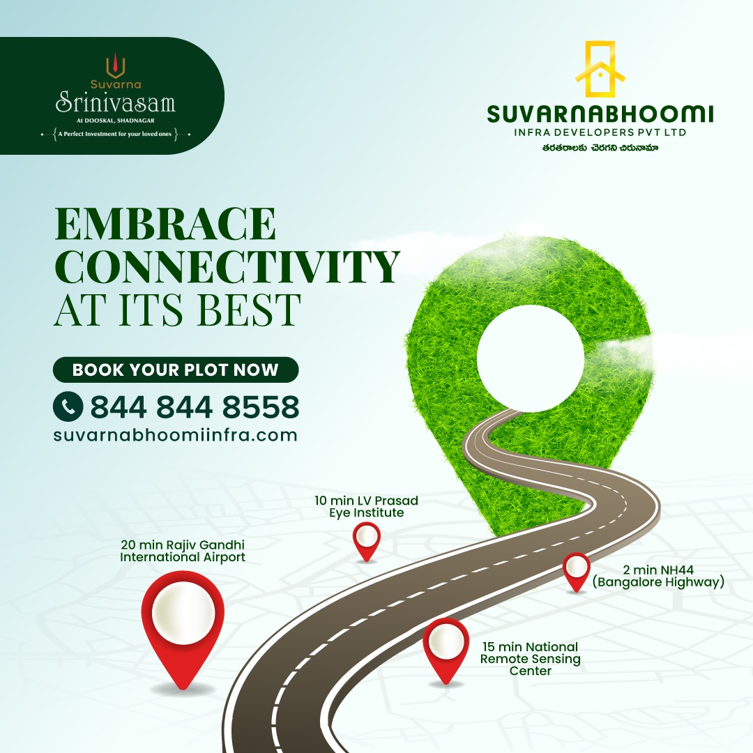 SBIDHyd's tweet photo. Suvarna Srinivasam enjoys a prime location with exceptional connectivity. The Convenience and accessibility define the charm of this location.
#suvarnabhoomi #suvarnasrinivasam #plots #land #invest #investment #future #futureplot #futurehouse #home #house #dreamhome #roi https://t.co/DJONWWaEEq