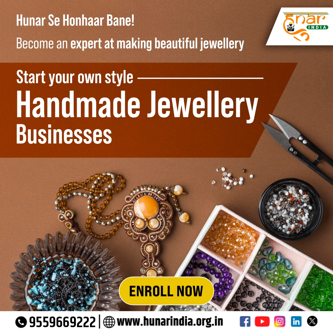 Jewellery crafting is an art form that dates back centuries, where skilled artisans transform raw materials into stunning pieces of wearable art. 
Visit Now : hunarindia.org.in/course/jewelry…

#jewellerydesign #jewellerydesigner #jewelleryindustry #jewellerylover #jewellerymaker