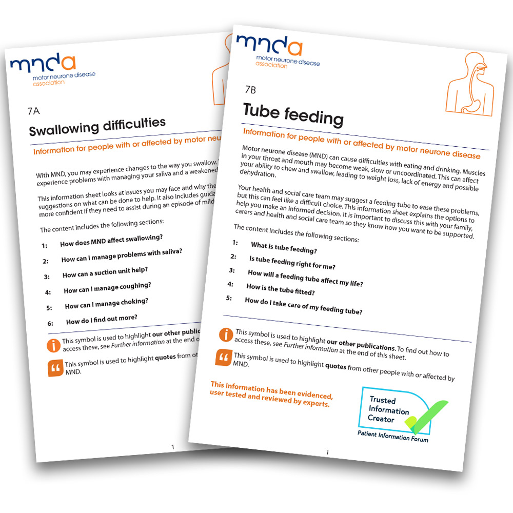 If you’re experiencing changes with swallowing, eating and drinking due to #MND, then we have information sheets available to help advise on swallowing difficulties and tube feeding. Visit our website - mndassociation.org/eating Supporting Malnutrition Awareness Week #UKMAW2023
