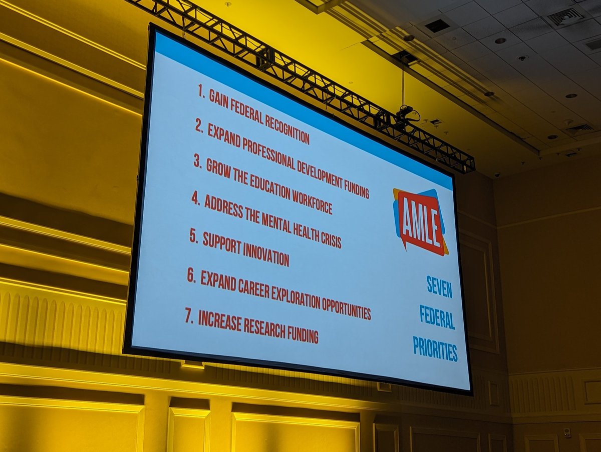 TheSienaSchool's tweet photo. During the #AMLE50 #GeneralSession, @AMLE unveiled their policy agenda. "Together, we are going to rewrite the story of middle school." -- Stephanie Simpson, AMLE CEO https://t.co/o9XJo7Ts11