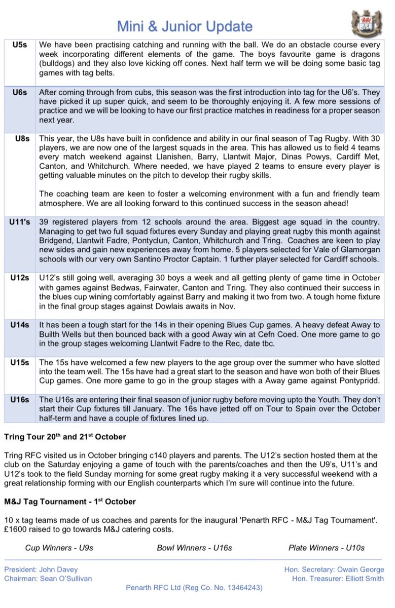 Octobers update from the Secretary