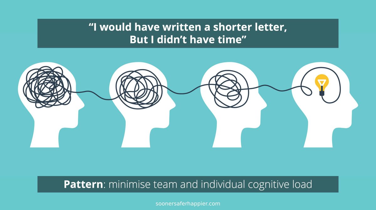 jonsmart's tweet photo. Pattern: minimise team and individual cognitive load.

#BVSSH https://t.co/pZyUTklyAV
