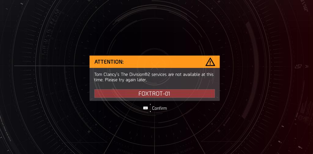 atienzarex's tweet photo. @UbisoftSupport , started getting this after I got disconnected while playing The Division 2 (on PC). Can you check the server please. Thanks! https://t.co/wxAOQY7qiw
