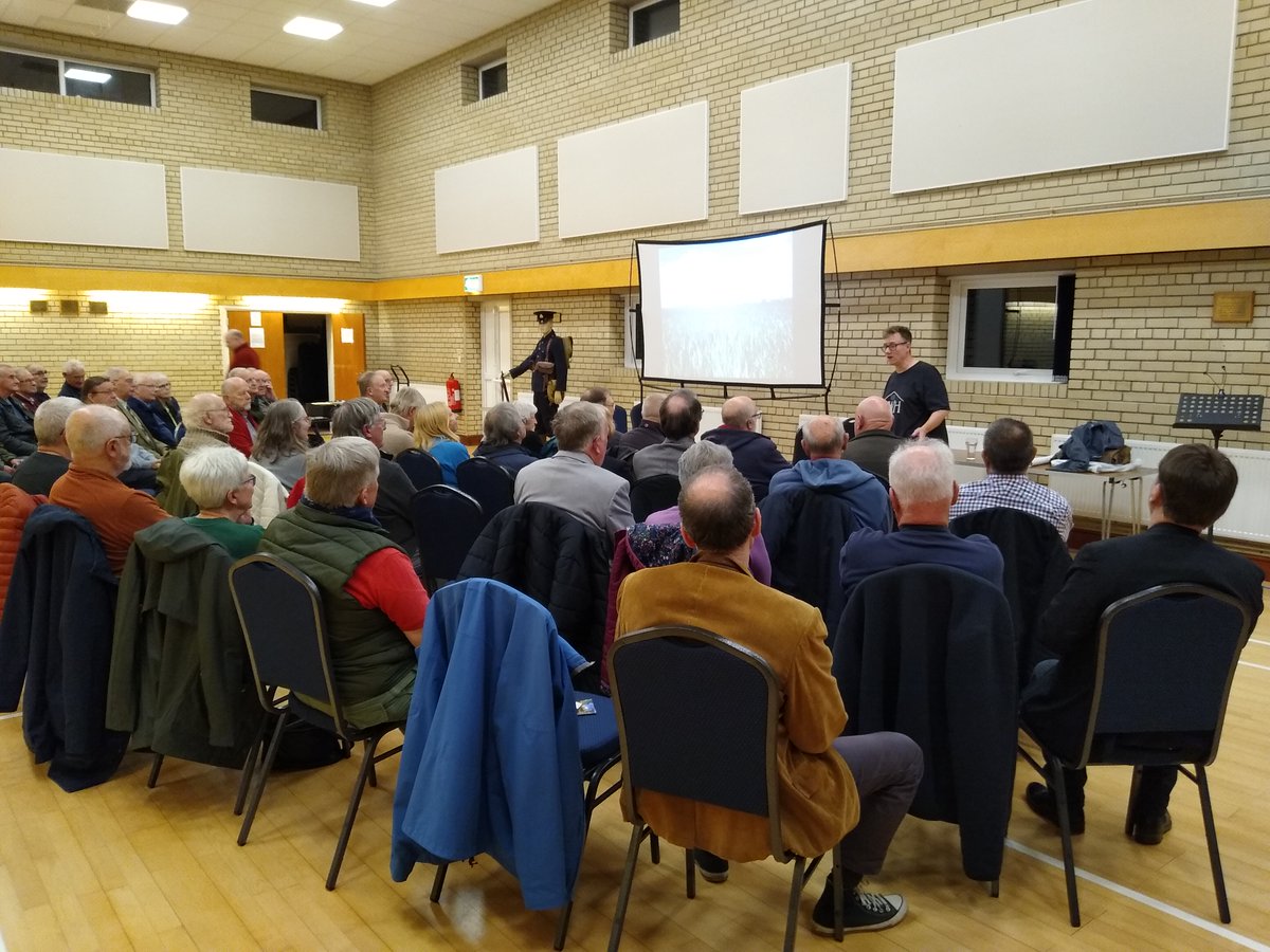 CambsWFA's tweet photo. Many thanks to @Taff_Gillingham for his informative talk last night on the 11th (Service) Bn, The Suffolk Regt (Cambs/Suffolk), and his candid update on how he sees the @GreatWarHuts heritage project developing.
A near record turnout with many new faces we hope to see again. https://t.co/g8gZJvJxaB