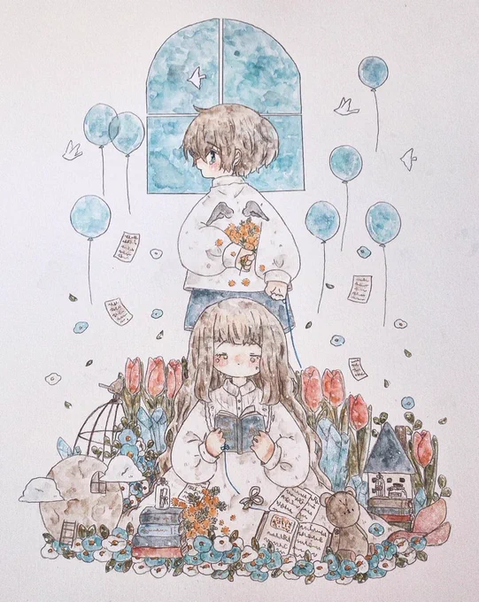 #フォロワー1万人以下の絵師が力作を投稿してたくさんのフォローを貰うタグ  水彩🕊️