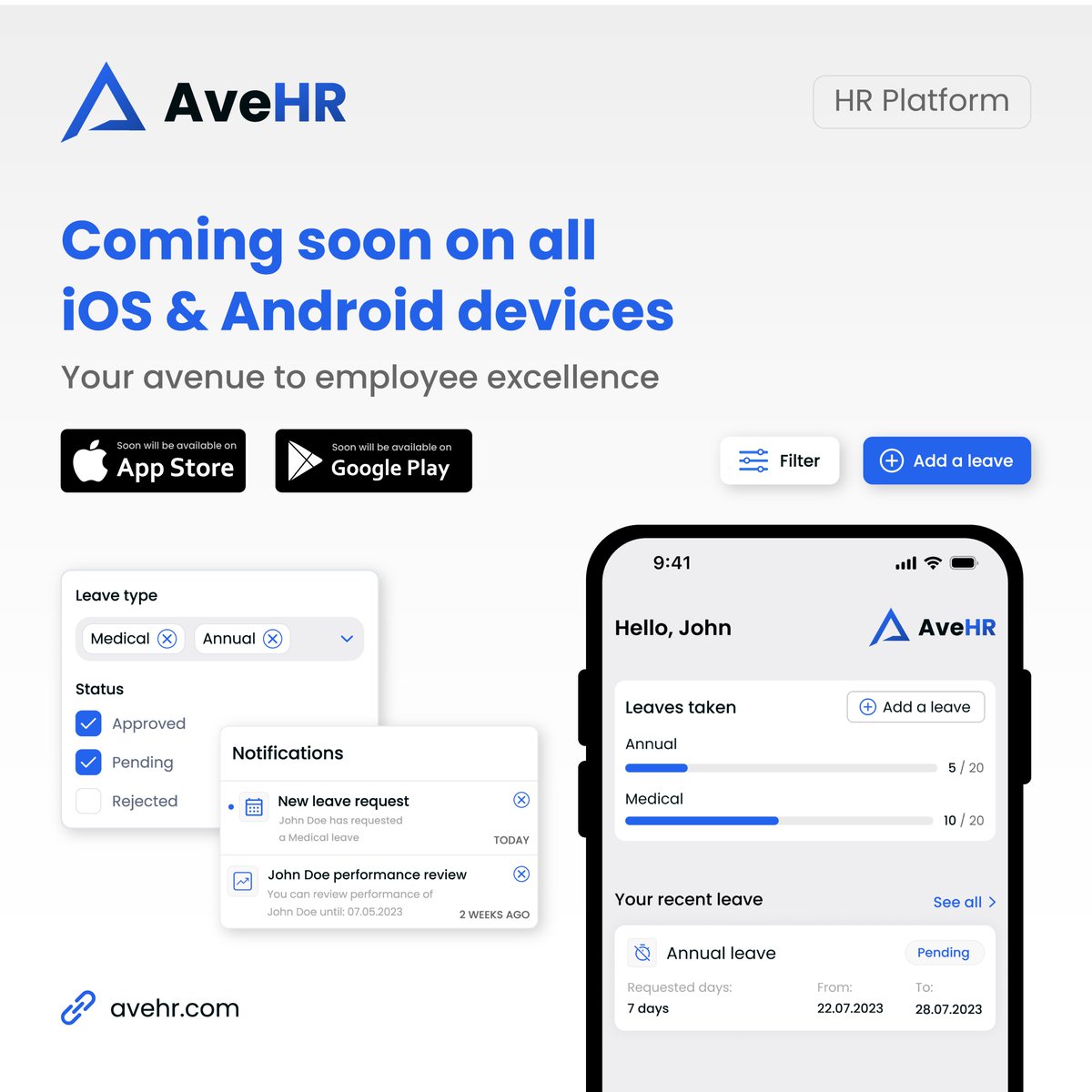 ave_hr's tweet photo. AveHR is soon coming to your iOS and Android devices! 📱

For the past two months, we've been helping you streamline your HR processes on the web, and now we're thrilled to announce that AveHR is soon coming to your iOS and Android devices! ☑ https://t.co/4eRvw0IMeQ