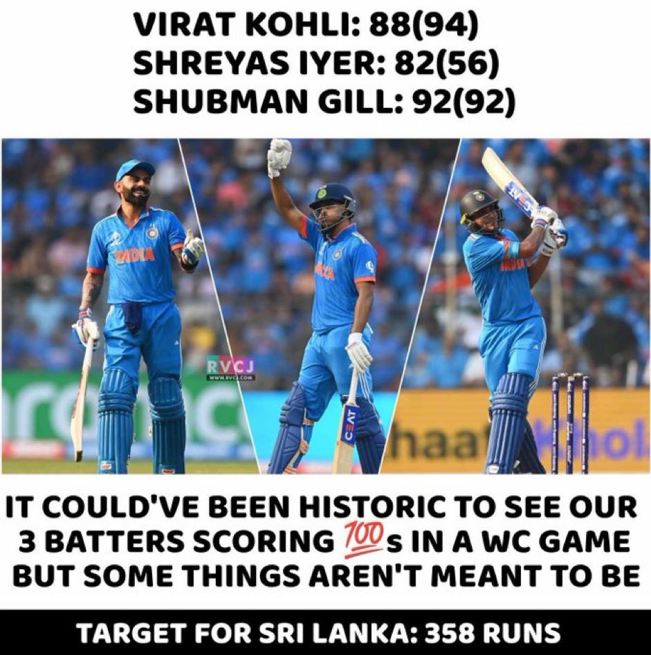 India made a huge target of 357/8 in 50 over.Innings lead by Gill,Kohli,Shreyas. #INDvsSL #IndiavsSrilanka #ICCWorldCup2023 #INDvsSL