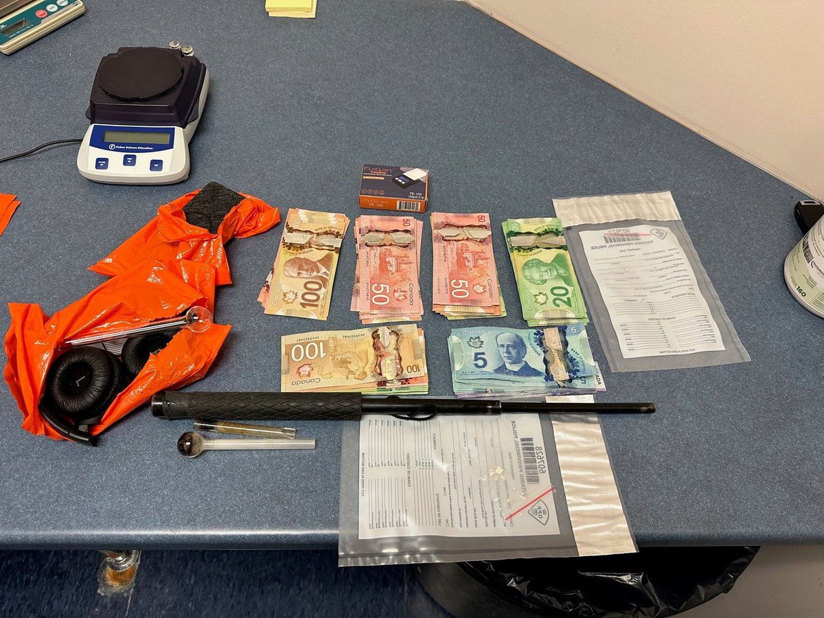 OPP_ER's tweet photo. #PrincEdOPP responded to traffic complaint in Bloomfield yesterday. Vehicle stopped, two arrested and charged with variety of offences. Drugs, weapon + paraphernalia seized. ^am https://t.co/e51QMcyaaV