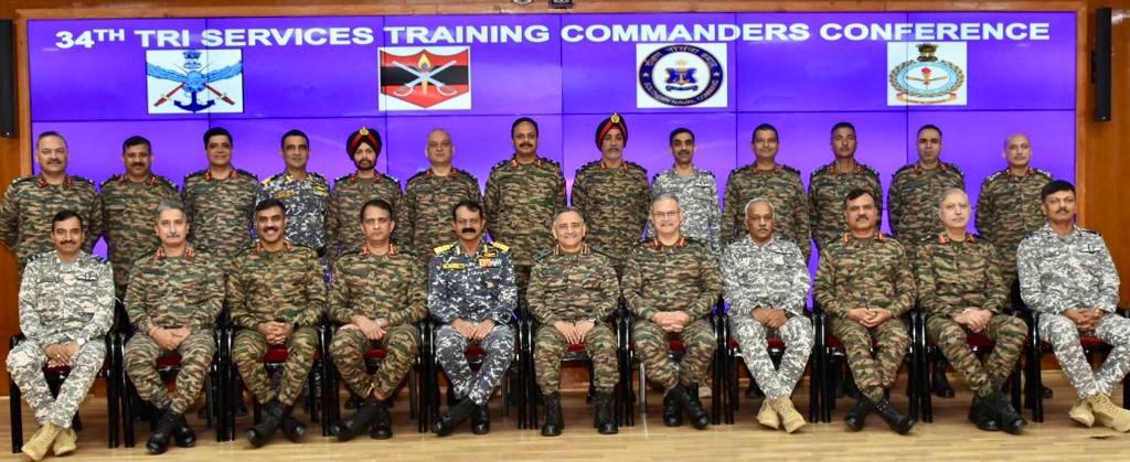 HQ_IDS_India's tweet photo. 34𝒕𝒉 𝑻𝒓𝒊 𝑺𝒆𝒓𝒗𝒊𝒄𝒆𝒔 𝑻𝒓𝒂𝒊𝒏𝒊𝒏𝒈 𝑪𝒐𝒎𝒎𝒂𝒏𝒅𝒆𝒓’𝒔 𝑪𝒐𝒏𝒇𝒆𝒓𝒆𝒏𝒄𝒆 #TSTCC chaired by General Anil Chauhan, #CDS held at #ARTRAC Shimla. 
The conference focused on #Jointness &amp; #Integration in training pedagogy in #IndianArmedForces https://t.co/8aVWjZNzdU