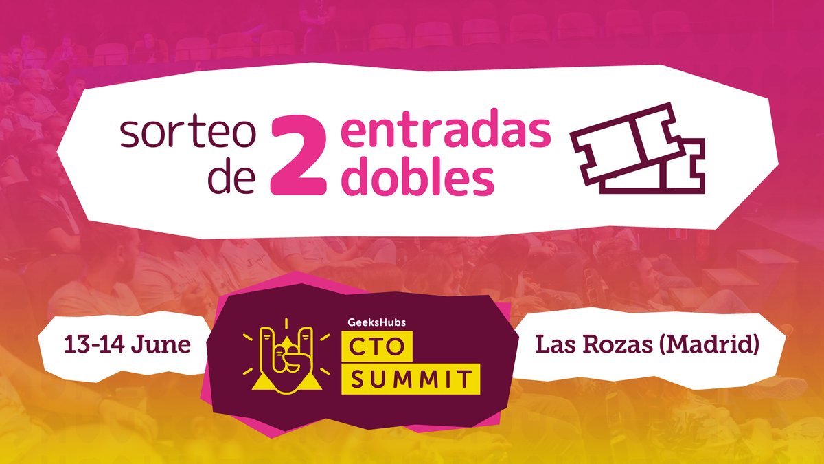ctoaisummit's tweet image. ¡Empezamos fuerte! 🎟️SORTEO de 2 ENTRADAS dobles del #CTOSummit 2024. 🤘
🟡 Síguenos @geeksctosummit
🟠 Haz RT
🔴 Menciona a alguien al hilo
🟣 Participa más veces (mencionando diferentes usuarios)
*Activo hasta el 10/11 a las 14h.
¡MUCHA SUERTE! 🤩ctosummit.geekshubs.com