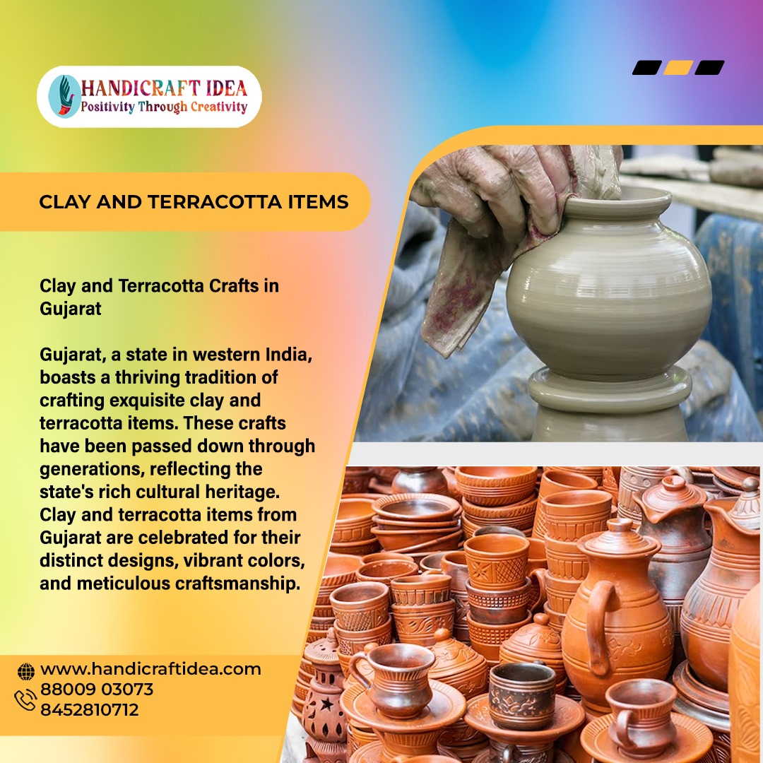 Handicraft Ideas- The state of Gujarat is a treasure trove of artistic traditions, and its clay and terracotta crafts are no exception. 
 #HandmadeArtistry #TraditionalGujarat #handicraftideas #GujaratHandicraft #ArtisticHeritage #SkilledArtisans #handcrafted #GujaratArtistry