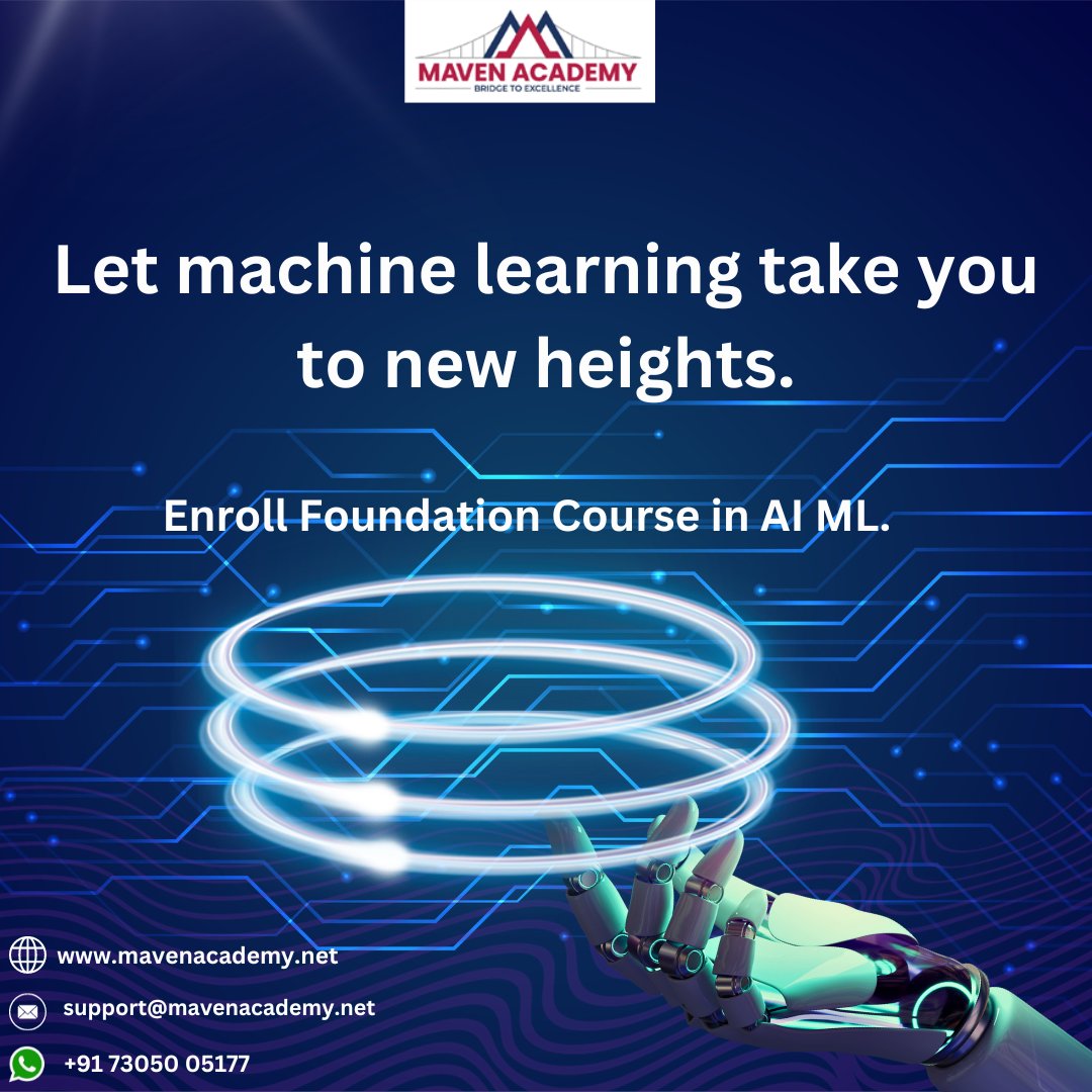 MavenAcademy1's tweet image. Enroll now: mavenacademy.net
#machinelearningcourse #IoTcourse #onlinecourses #skilldevelopment #programming #programmingcontest #datascientist #viralmemes #machinelearning #funnycoders #funnymeme #javascript #webdevelopment #webdeveloper #webdesigner
