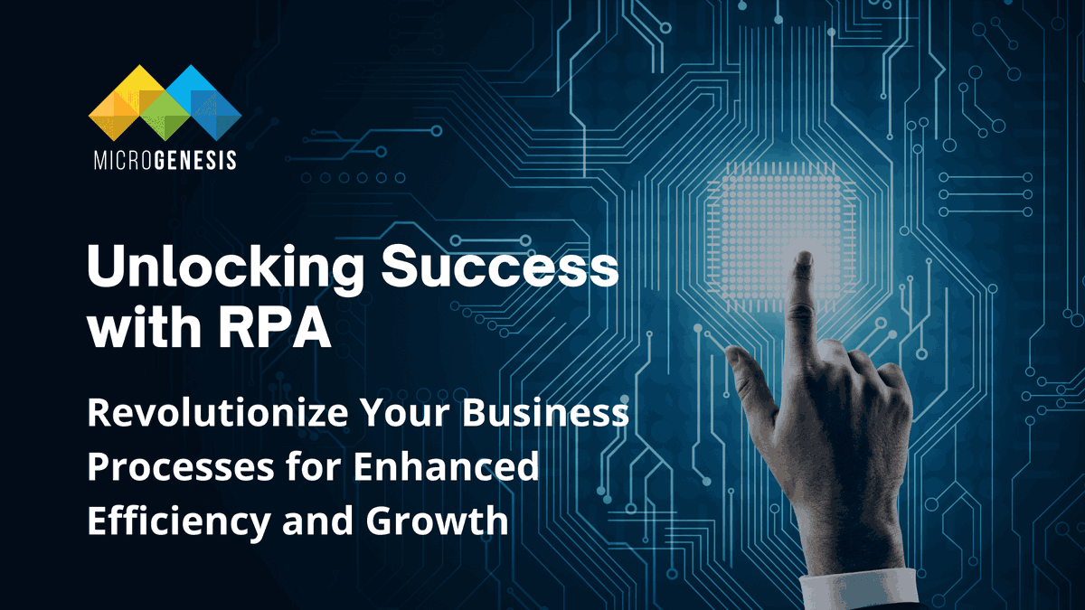 Mgtechsoft's tweet photo. Explore the benefits of #RPA in our latest blog post and learn how #MicroGenesis can help you achieve automation success.
Visit: https://t.co/9aiYvQwTyL and reach us at sales@mgtechsoft.com
#BusinessGrowth #RPA #AutomationSuccess #MicroGenesis https://t.co/ugSxWNDKsl
