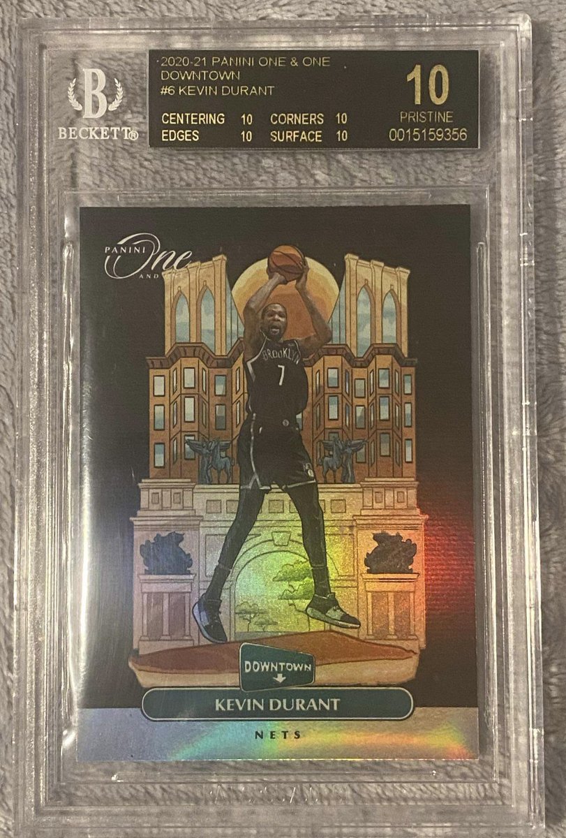 Siccuvit2's tweet photo. Hey @CardPurchaser know any big @KDTrey5 fans?! @beckettcollect pristine 10. #blacklable #KD #downtown https://t.co/P2Jb1Q5skz