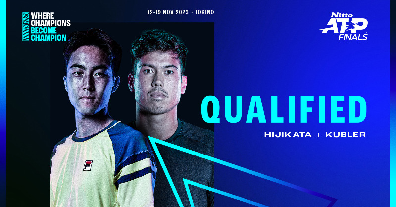 atptour's tweet photo. Making their season finale debut in Turin ⚡️

@rinky_23 and @JasonMKubler have earned their spot at this year's #NittoATPFinals 

Read more 👇