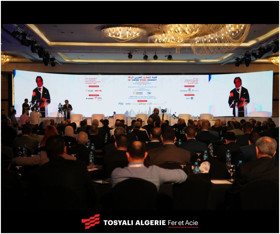 TosyaliAlgerie's tweet photo. تتشرف شركة توسيالي الجزائر بالمشاركة كراعٍ ذهبي في النسخة السادسة عشرة من قمة الصلب العربي في القاهرة ، مصر.
#TosyalıAlgerie is proud to have participated as a Gold Sponsor in the 16th edition of the #ArabSteelSummit in Cairo , Egypt . https://t.co/EOL5YovQpL