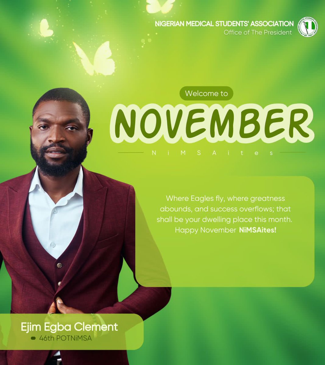 NiMSA_Nigeria's tweet photo. Welcome to the month of November.
Wishing you an awesome experience.
#Health #november #2023 #x #keepcelebrating https://t.co/fyjKE1rEVc
