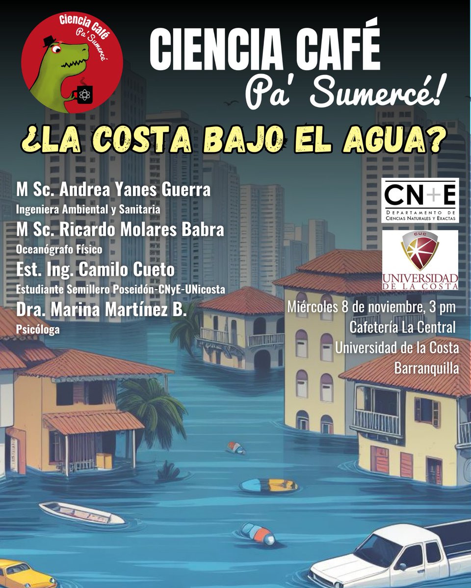 cnyecuc's tweet photo. ¡Únete a hablar de ciencia!

Te esperamos el miércoles 8 de noviembre a las 3 pm en la cafetería La Central de la Universidad de la Costa para conversar con expertos y entender la ciencia desde una nueva perspectiva. https://t.co/r1Gx1KNiGw